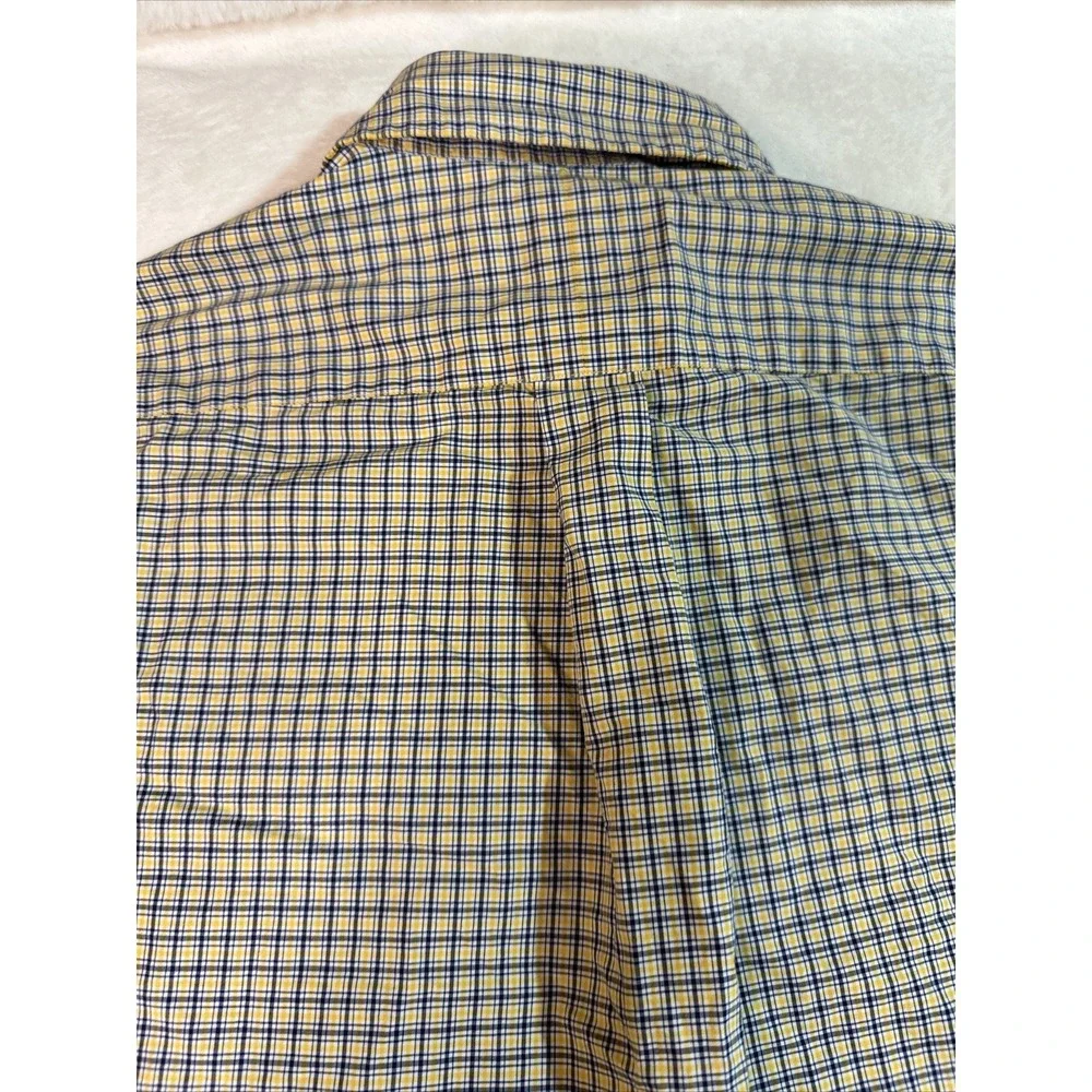Ralph Lauren Mens M Classic Fit Blue Yellow Check Button Down Long Sleeve Shirt - Picture 11 of 12